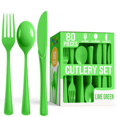 Heavy Duty Lime Green Cutlery Combo - 80 Count