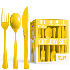 Heavy Duty Yellow Cutlery Combo - 80 Count