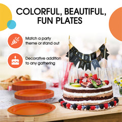 7 In. Orange Paper Plates - 20 Ct.