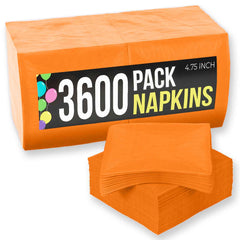 Orange Beverage Napkins - 4.75 in. x 4.75 in. | Case of 3600