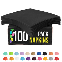 Black Luncheon Napkins - 6.75 in. | 100 Count