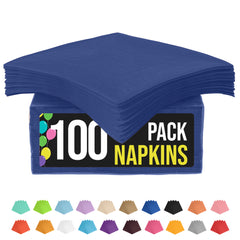 Dark Purple Beverage Napkins - 4.75 in. x 4.75 in. | 100 Count