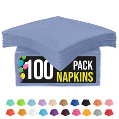 Silver Beverage Napkins - 4.75 in. x 4.75 in. | 100 Count