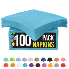 Turquoise Beverage Napkins - 9 in. -100 Ct..
