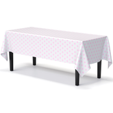 Pink Polka Dot Plastic Table Cover - 54 In. x 108 In.
