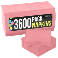 Pink Beverage Napkins - 4.75 in. x 4.75 in. | Case of 3600