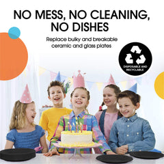 10 In. Black Plastic Plates | 50 Count