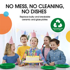 7 In. Emerald Green Plastic Plates | 8 Count