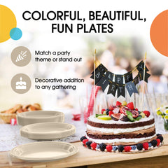 7 In. Ivory Plastic Plates 8 Count