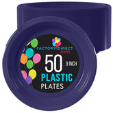 9 In. Navy Plastic Plates | 50 Count