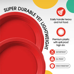 Little Gym - 9 In. Red Plastic Plates | 100 Count