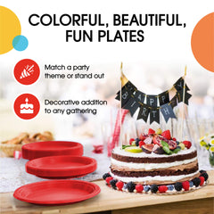 Little Gym - 9 In. Red Plastic Plates | 100 Count