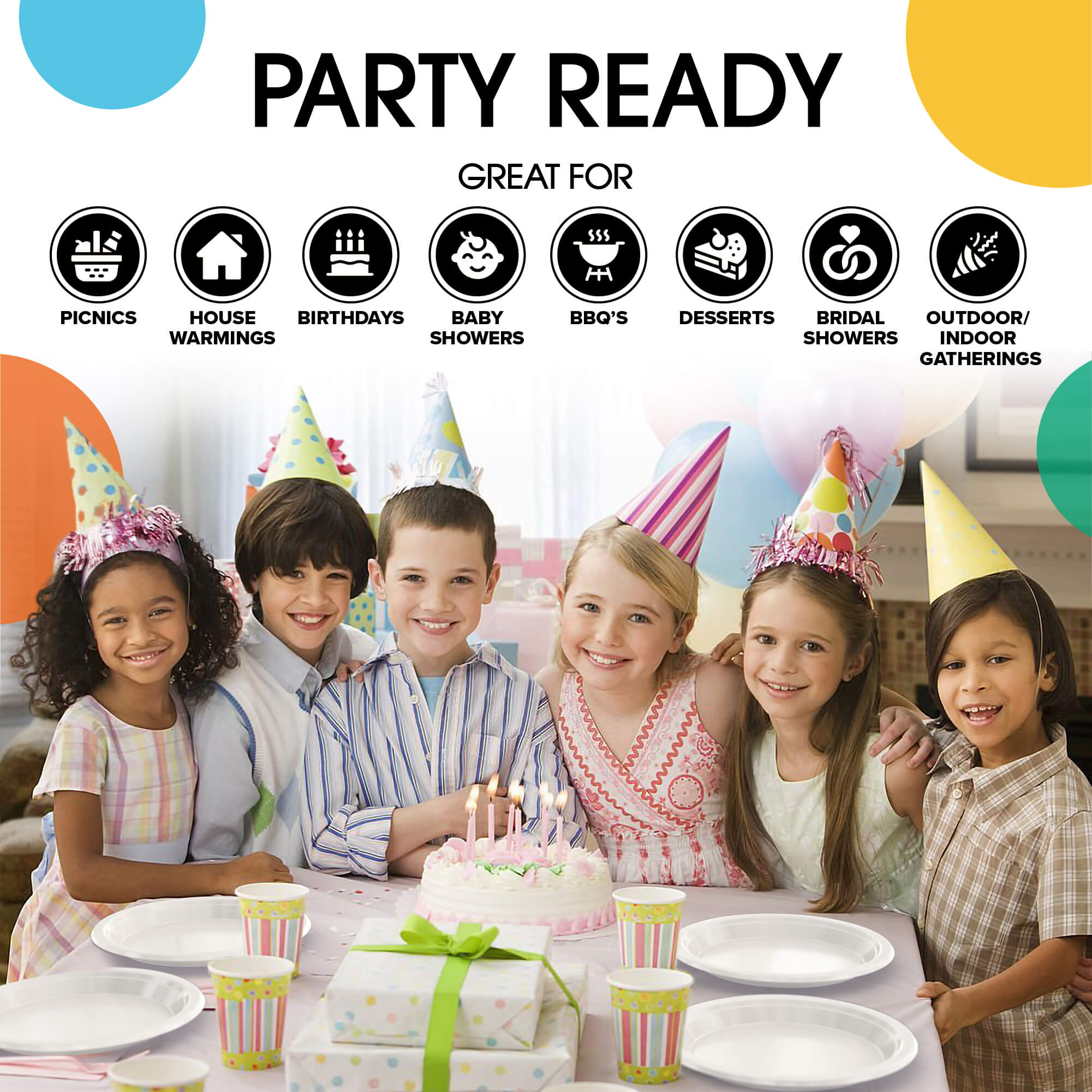 7 In. White Plastic Plates | 8 Count