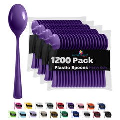 Heavy Duty Purple Plastic Spoons - 7 in. | Case of 1200