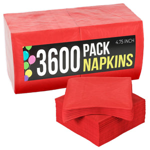 Red Beverage Napkins - 4.75 in. x 4.75 in. | Case of 3600