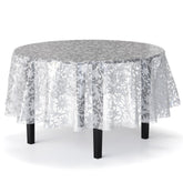 Round White Lace Plastic Table Cover