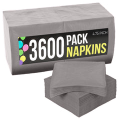 Silver Beverage Napkins - 4.75 in. x 4.75 in. | Case of 3600