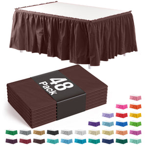 Brown Plastic Table Skirt - 168 in. x 29 in. | Case of 48