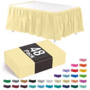 Light Yellow Plastic Table Skirt - 168 in. x 29 in. | Case of 48