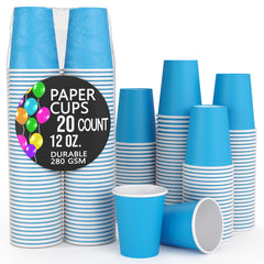 12 Oz. Turquoise Paper Cups | 20 Count