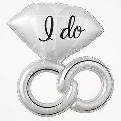 Elegant "I Do" Wedding Ring Foil Balloon