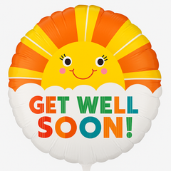 Get Well Soon Sunburst Foil Balloon - 17 Inch