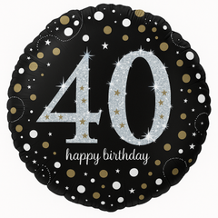 18" Sparkling 40th Birthday Foil Balloon