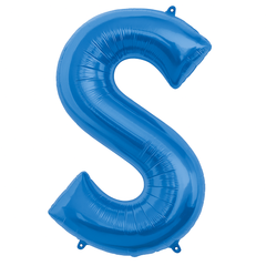 Royal Blue Foil Letter S Balloon