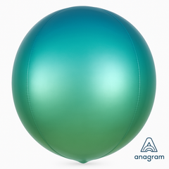 Blue and Green Ombre Orbz Metallic Balloon