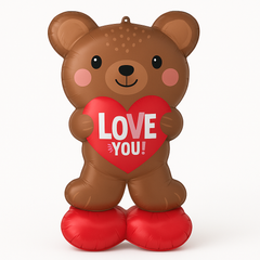 Adorable Satin Brown Love Bear AirLoonz Balloon