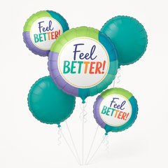 "Feel Better" Metallic Balloon Bouquet - 5 Piece Set