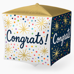 Cubez Congrats Confetti Metallic Balloon