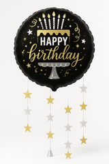 Deluxe Happy Birthday Star Foil Balloon with Dangling Stars