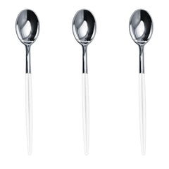 Trendables Spoons White/Silver | 20 Count