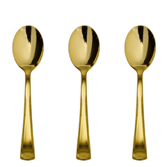 Exquisite Classic Gold Plastic Tea Spoons | 20 Count