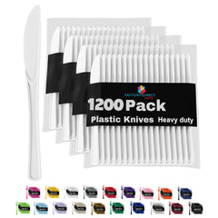 Heavy Duty White Plastic Knives | Case of 1200