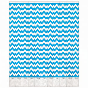 Blue Chevron Waterproof Wristbands - 500 Pack