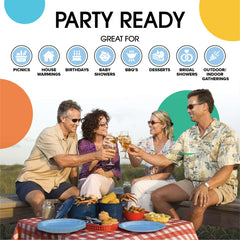 9 In. Light Blue Paper Plates - 50 Ct.