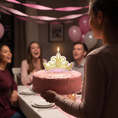 Glitter Princess Crown Birthday Candle