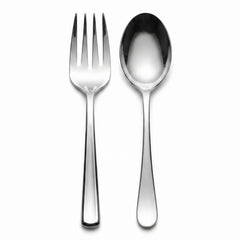 Elegant Silver Serving Spoon and Fork Set