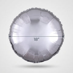 Silver Metallic 18-Inch Foil Circle Balloon