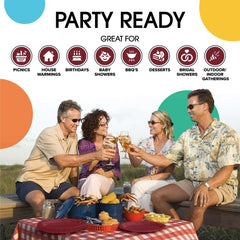 9 In. Burgundy Paper Plates - 50 Ct.