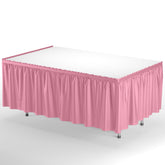 Pink Plastic Table Skirt