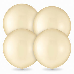 Premium Vanilla Latex Balloons - 24" (4 Pack)