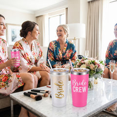 Bride & Bride Crew Bachelorette Tumbler Set with Straws
