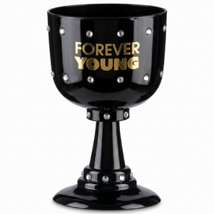 Sparkling "Forever Young" Rhinestone Goblet, 26 oz