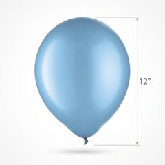 Pearl Blue Powder Latex Balloons - 12" Bulk