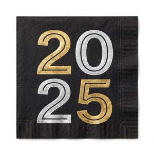 Bubbly 2025 New Year's Eve Luncheon Napkins - 6.5 In. x 6.5 In.