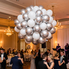 Silver Sphere Latex Balloon Chandelier Kit - 25-Piece Set for Stunning Decor