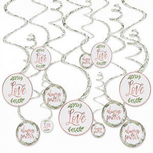 Love & Leaves Spiral Hanging Decor for Weddings, 12-Pack